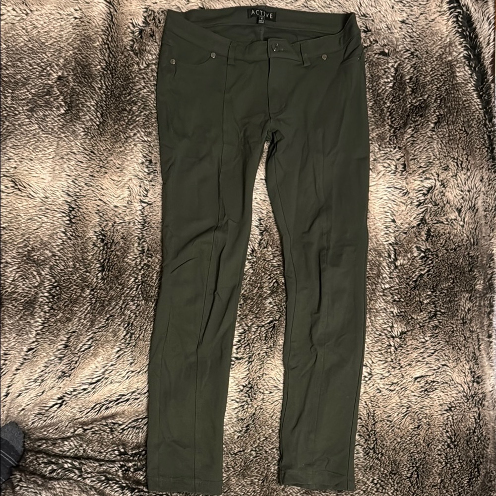 “Active USA” Olive Green Stretchy Pants